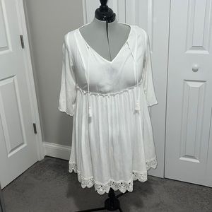 *FINAL PRICE DROP* Torrid size 0 white bathingsuit coverup dress